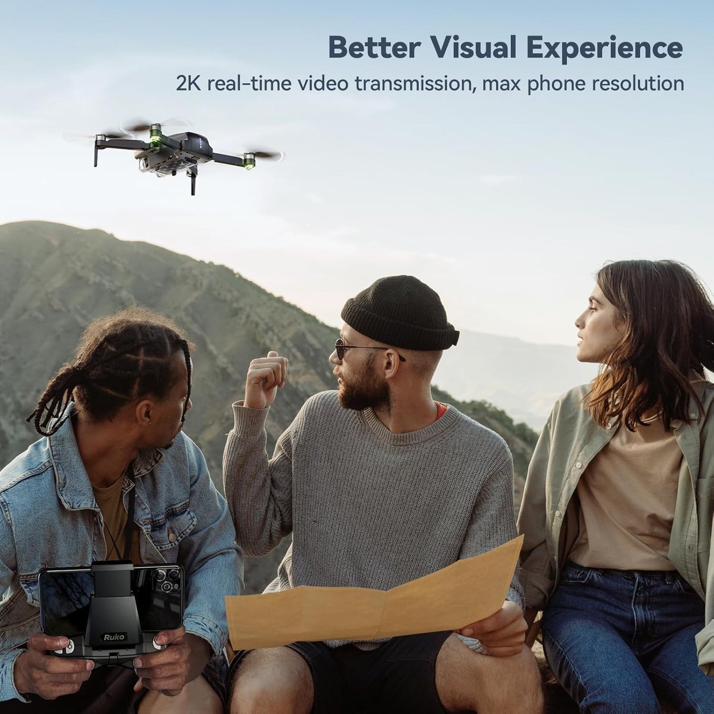 Ruko F11MINI Drone with Camera 4K, Under 249g, 60 Mins Flight with 2 batteries, 5GHz Transmission, GPS Auto Return, Brushless Motor, Foldable and Lightweight, FPV Quadcopter for Beginner, Adults